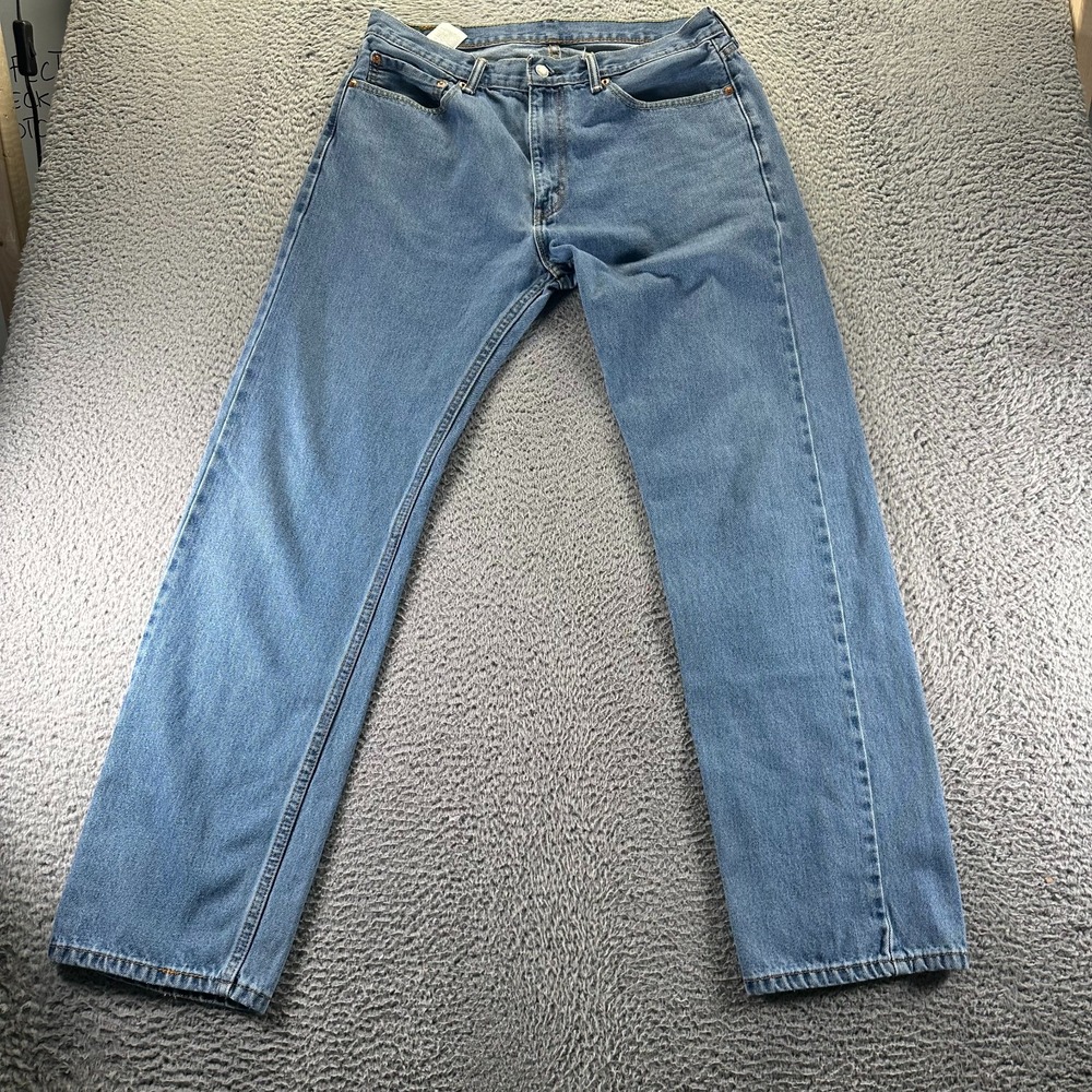 Levi's 505 Jeans Mens 36x34 Blue Cotton Denim Straight Leg Workwear Outdoor